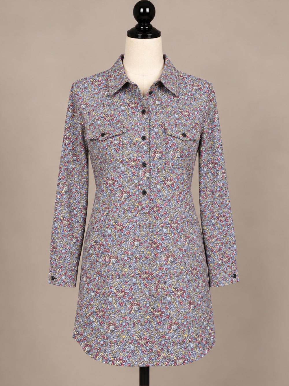 Comptoir des Cotonniers Floral Shirt Dress Size 42 US 10 Cotton French